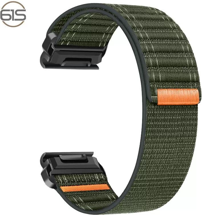 INF Bracelet de montre en nylon 22 mm pour Garmin Fenix 8/567X/pro/Epix 935/965 Vert