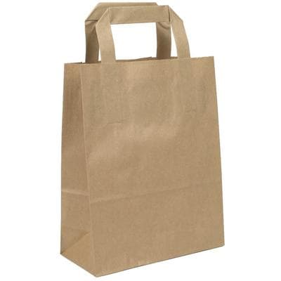 KK Verpackungen 20000 Papier-Tragetaschen Papiertüten Tüten Papiertaschen 18+08x22 Braun