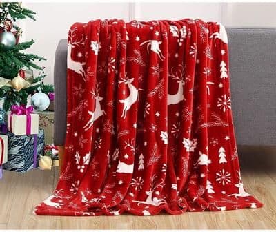 Rio Carbon Loft Salman Velvet Printed Holiday Throw