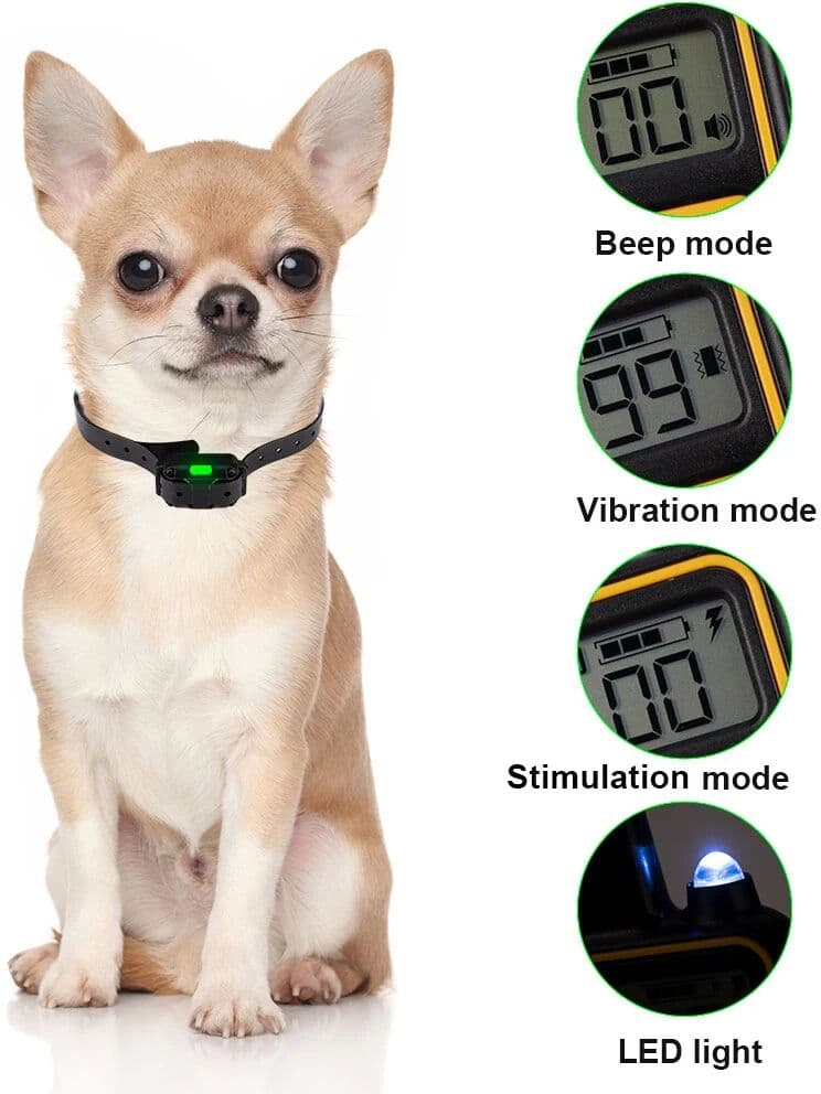NONE Electric Dog Training Collar Waterproof Dog Bark Collar Pet With Remote Control Rechargeable Anti Barking Device All Size Dogs