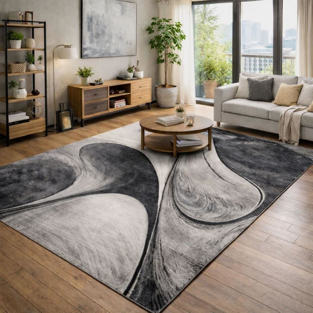 Un amour de tapis Alfombra de salón tejida con motivos geométricos, gris 200x290