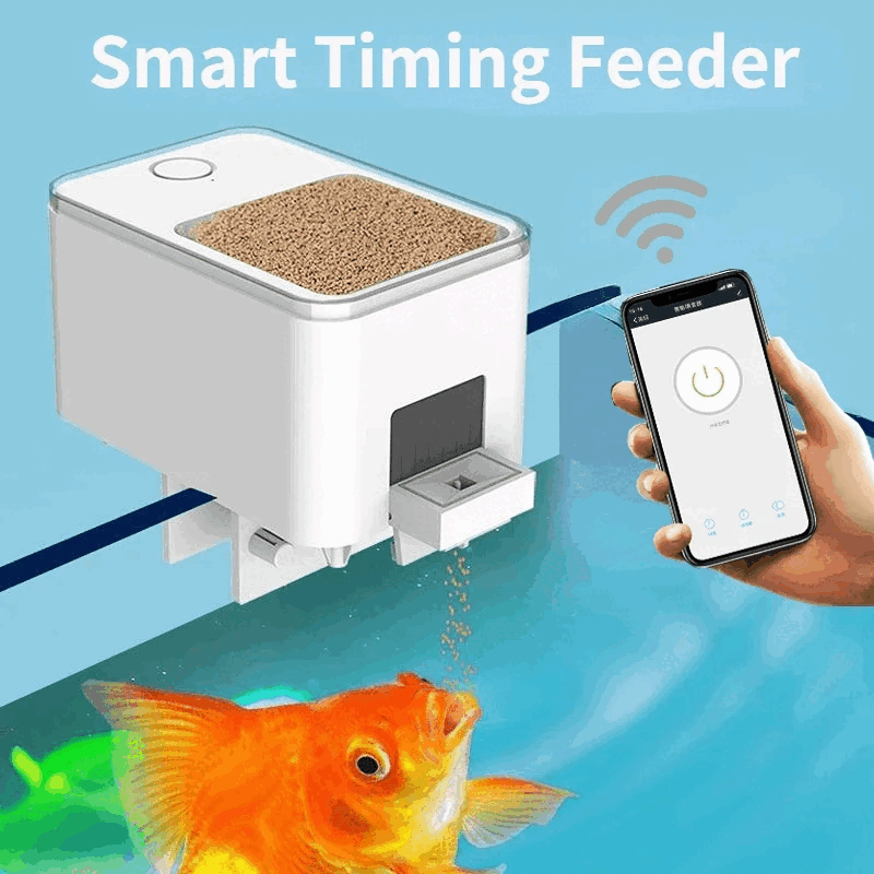 NONE Automatic Aquarium Fish Tank Feeder Timing/Wifi Wireless Smart Phone App Intelligent Speaker Voice Remote Control Fish Feeding