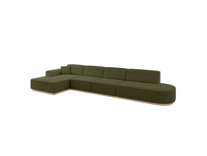 ECKSOFA Ottomane Links IREA-L3 - 412x165x80 cm Grün