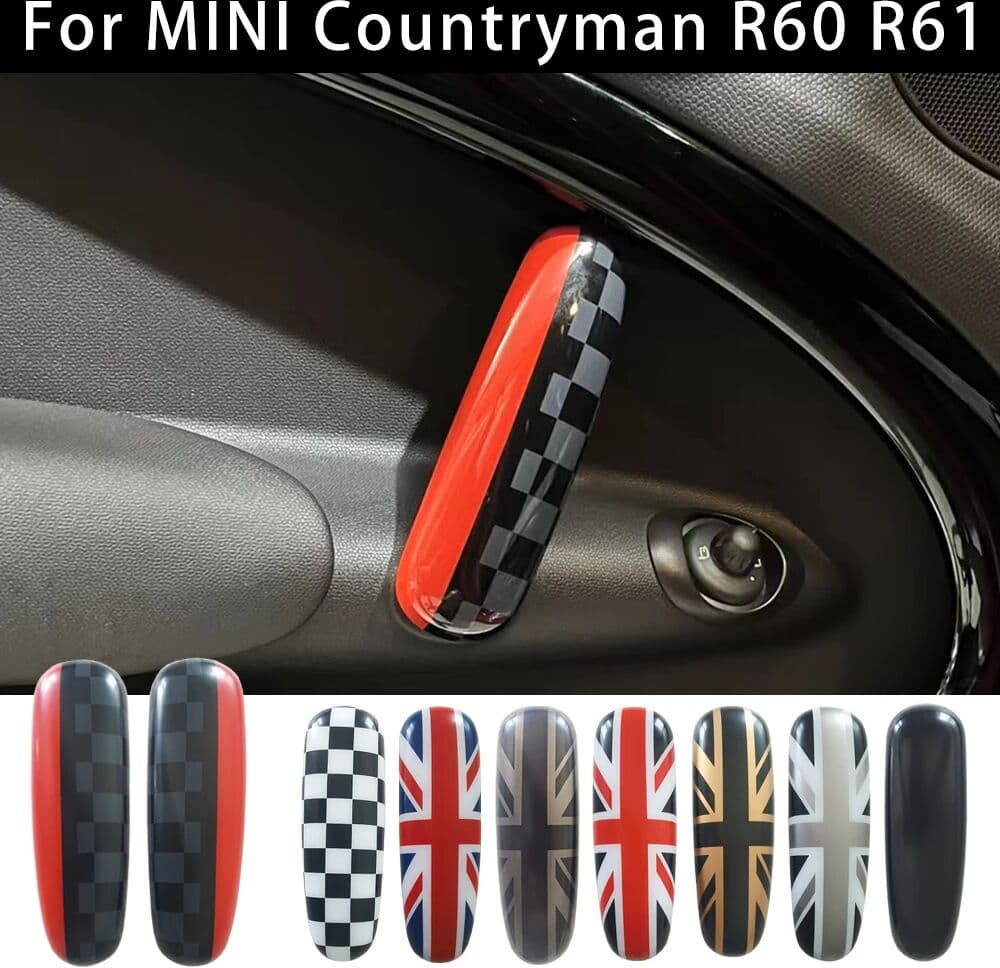 NONE 2Pcs/Set Parts Car Inner Door Handles Cover Decoration Sticker For Mini Cooper Countryman R60 2010-2016 Auto-Styling Acessories