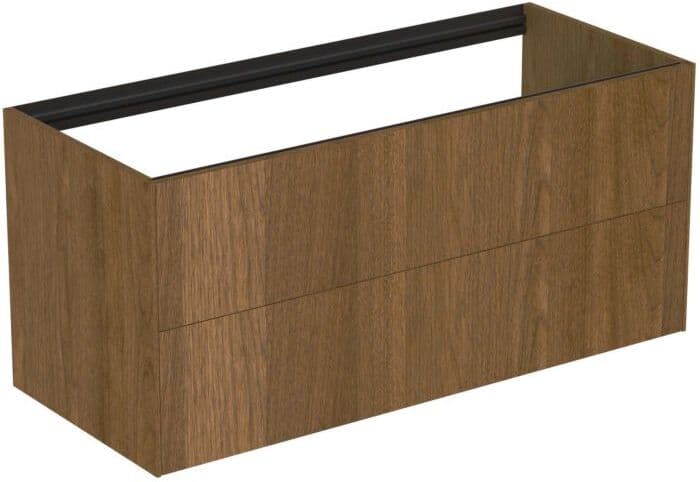 Ideal Standard Waschtisch-Unterschrank T3945Y5 120x50,5x54cm, ohne Waschtisch-Platte, 2 Auszüge, Walnuss dunkel Furnier