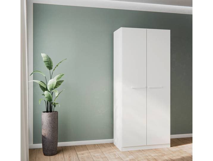 Kleiderschrank OTTO HOME Mehrzweckschrank Aktenschrank Möbel Mietswohnung Schlafzimmer MODI , weiß (alpinweiß), B:91cm H:210cm T:54cm, Holzwerkstoff, Schränke, Kleiderschrank, in angesagten Farbkombinationen, optional mit Spiegel MADE IN GERMANY