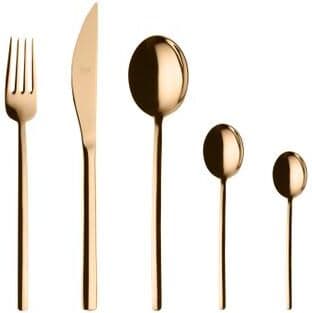 Mepra Due Flatware Set with Moka Spoons - 30 Pieces