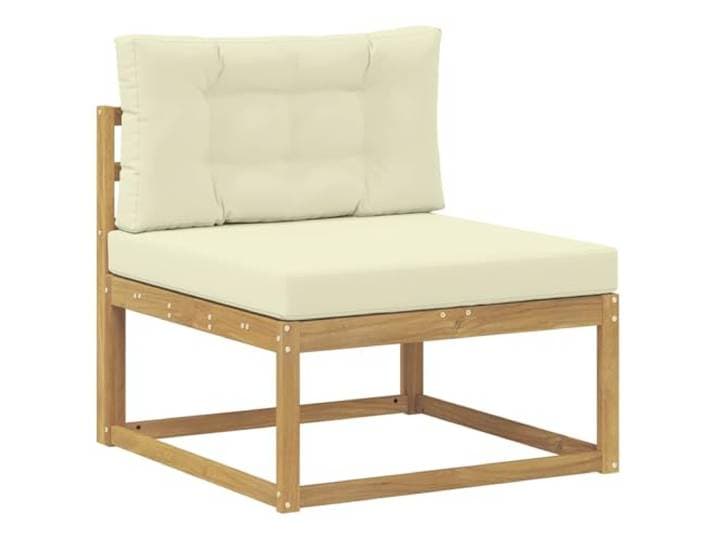 KTHLBRH Sofa-Set für den Außenbereich, 4-teilig, cremeweiß, Polyester Modular, Lattenrost-Design, funktionale Armlehnen, pflegeleicht, 327 cm