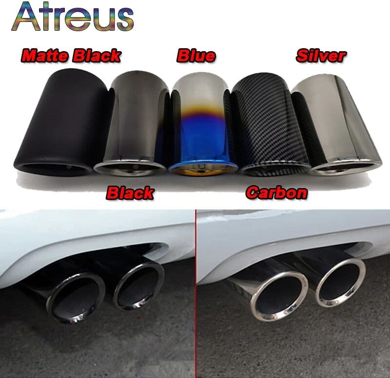 Atreus For Audi A4 B8 A3 8V 8P A1 Q5 Volkswagen VW Passat B7 CC Tiguan Car Exhaust Pipe Muffler Tip Cover Car Styling Accessories