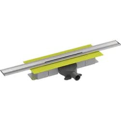 Kürzbares Duschrinnen Komplettset Wand 80cm gebürstet; H = 101mm