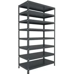 Geschraubtes Aktenregal Biedrax 30 x 150 x 300 cm, Anthrazit, 8 Fachböden, Fachlast 150 kg pro Fachboden
