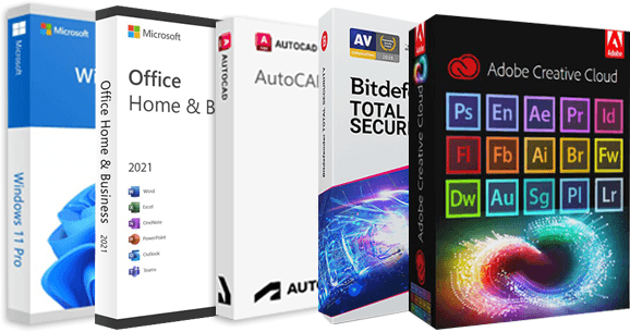 Premium Paketti - Windows 11, Office 2021, Bitdefender, Autocad 2024, Adobe Pack 2022