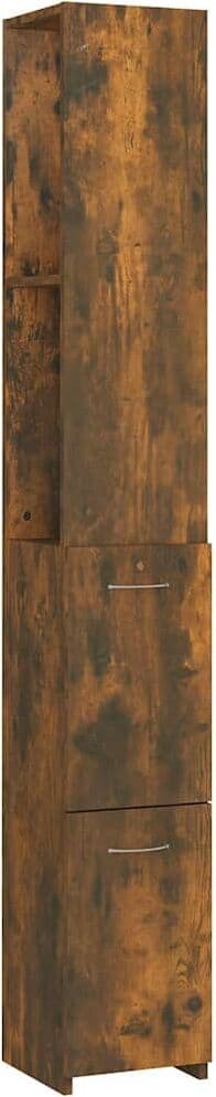 vidaXL Armoire de bain chêne fumé 25x26,5x170 cm bois d'ingénierie