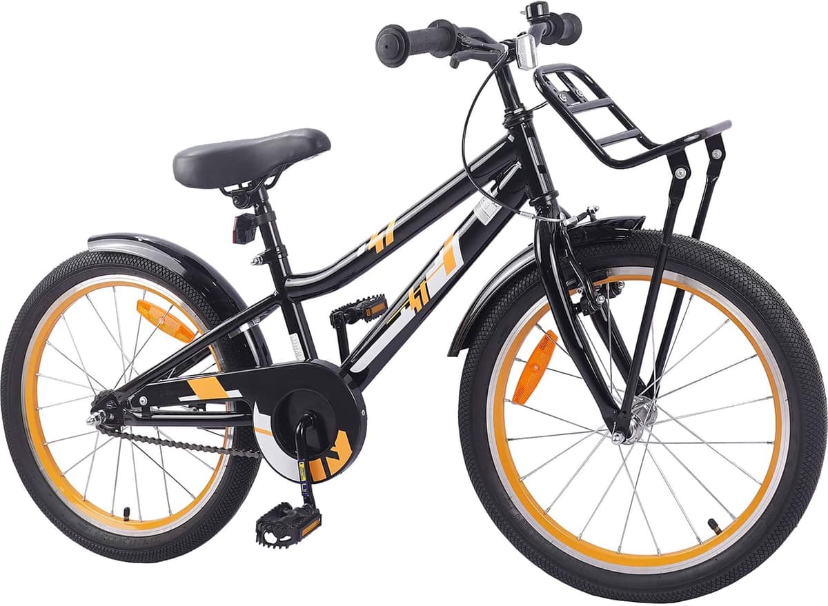 vidaXL Vélo pour Enfants 18 Pouces for 5-7 Years Old Orange Noir