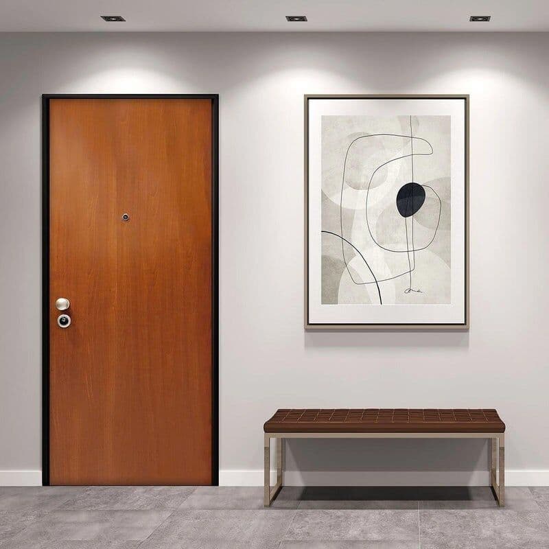 Master Porta blindata  Flame L 90 x H 210 cm in melaminico noce, apertura spingere a destra, falso telaio incluso