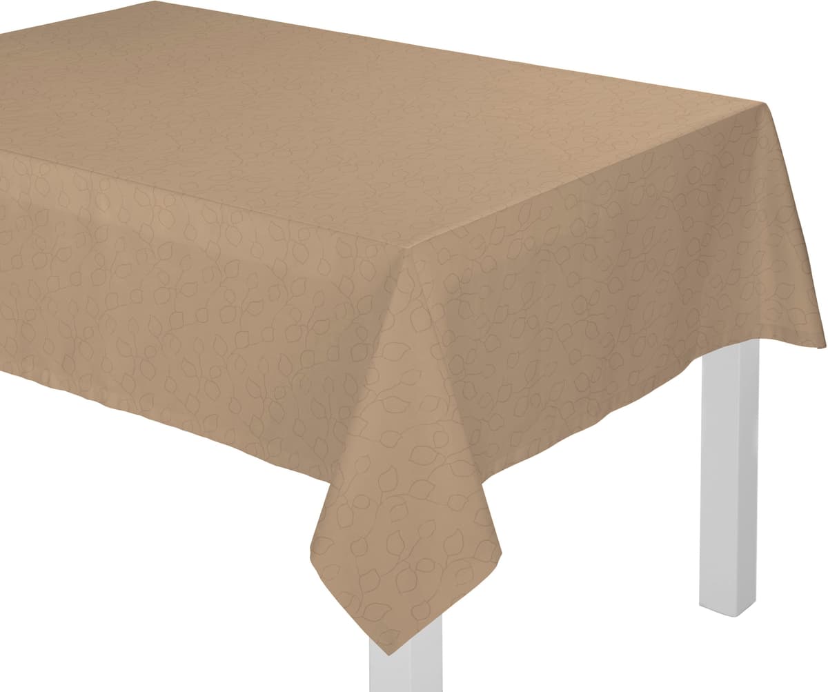 Tischdecke WIRTH "Westport" Gr. 3, grau (taupe), B:160cm L:130cm, Polyester, Tischdecken, Tischdecke, Made in Germany, Jacquard Dekostoff, Blatt-Design, Pflegeleicht taupe B/L: 160cm x 130cm, 1 Stk., eckig