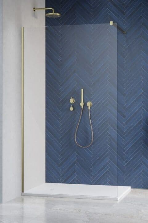 Radaway Modo New Brushed Gold II kabina Walk-in 140-180×150-200 szczotkowane złoto/szkło przejrzyste 389907-99-01