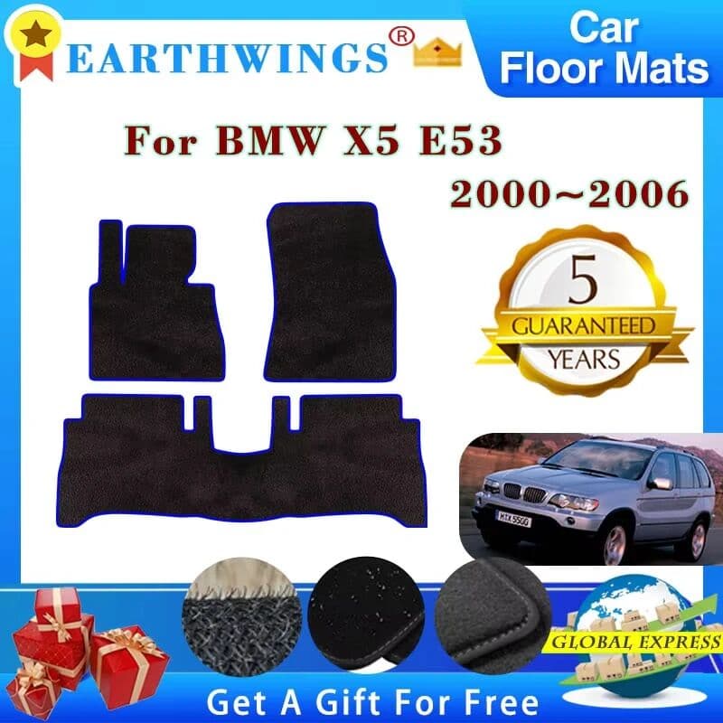 NONE Car Floor Mats Fit For BMW X5 E53 2000 2001 2002 2003 2005 2006 Carpets Rugs Parts Premium Custom Interior Foot Pads Accessorise