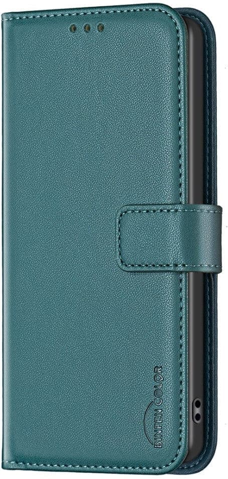 INCOVER Samsung Galaxy S24+ (Plus) Kunst Læder Flip Cover m. Ståfunktion & Kortholder - Grøn