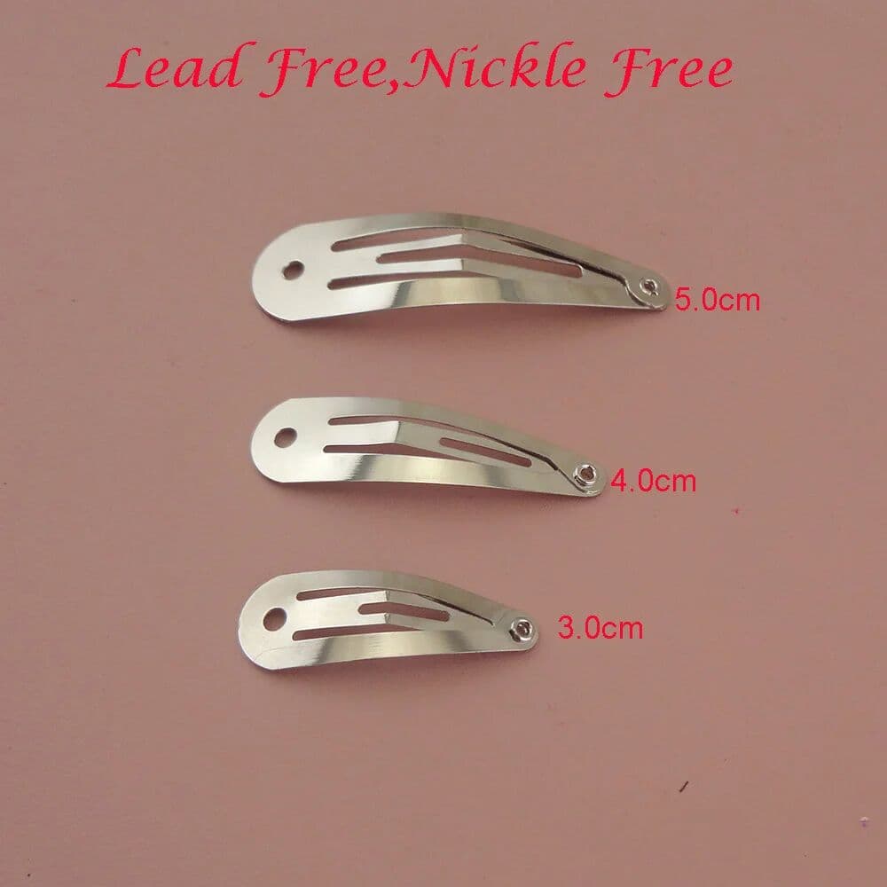 MAUTSU 3cm 4cm 5cm 6cm 7cm Tear Drop Hole Metal Snap Hair Clip for Women Girls Plain Hairpins DIY Hair Accessories Eco-friendly