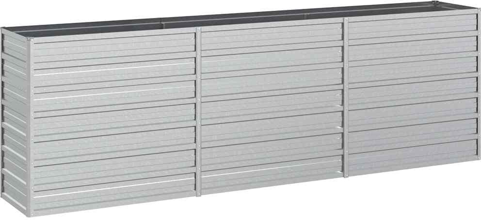 vidaXL Lit surélevé de jardin 240x40x77 cm Acier galvanisé Argenté
