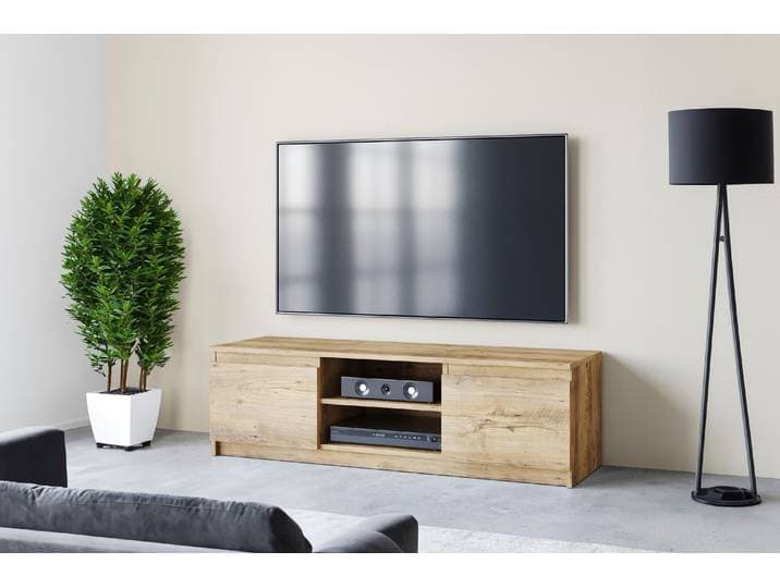 Lowboard HOME AFFAIRE DINGO , braun (kastanienfarben breslau), B:120cm H:35,5cm T:38cm, Sideboards, Lowboard, zeitloser TV-Schrank, TV-Board Breite 120 cm, grifflose Fernsehschrank
