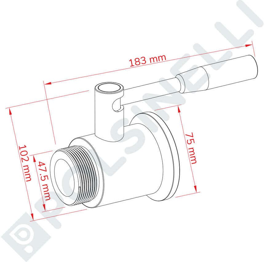 Polsinelli Vanne à boule Inox 1" 1/2 M x Garolla 50