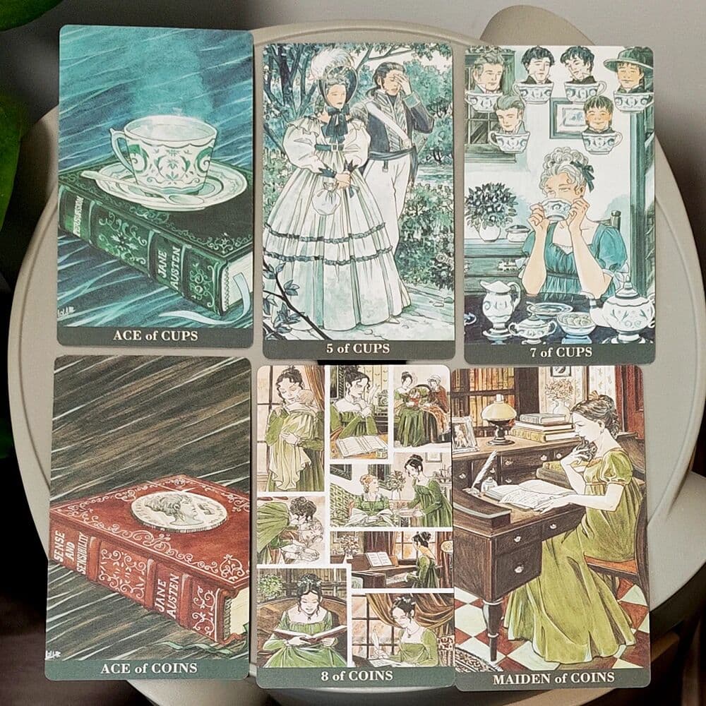 NONE Jane Austen Tarot in Rigid Box - A Regency Romance Divination Deck for Literature Lovers, 78-Card Deck 12*7cm