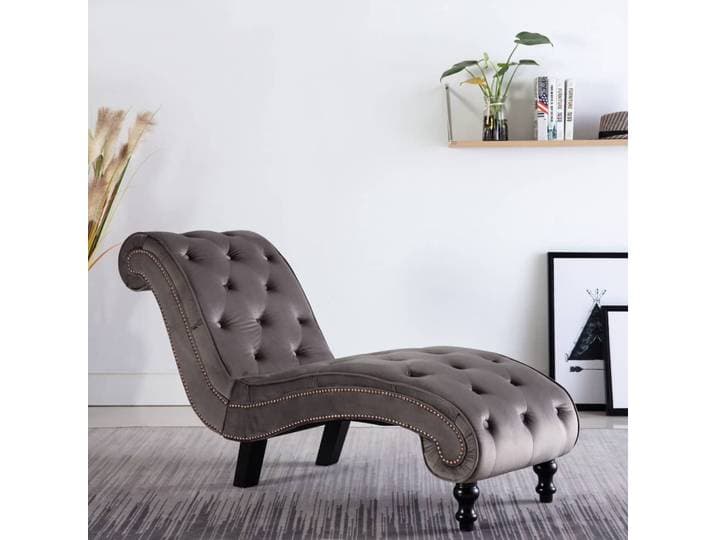 vidaXL Chaiselongue Grau Samt