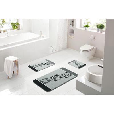 Badematte LINEA DUE "Aquatica", grau, H:18mm, Polyacryl, Badematten, Badematte
