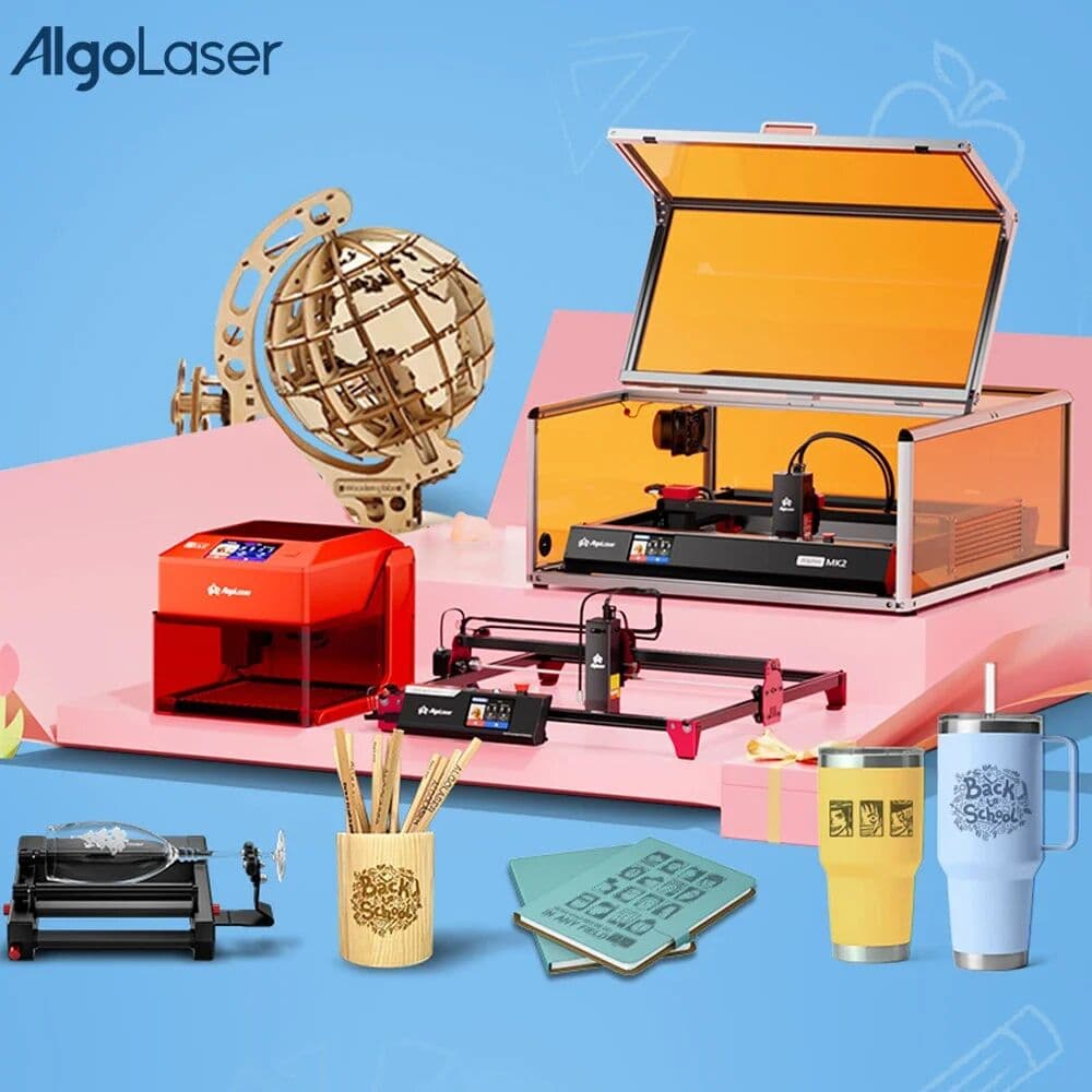AlgoLaser Woodworking Tools Fully Upgraded 5W 10W 20W Output Desktop DIY Laser Engraver for Wood and Metal, Paper, Acrylic, Glass, Leather MDF - Ideal for DIY & Small Business Beginner DIY Laser