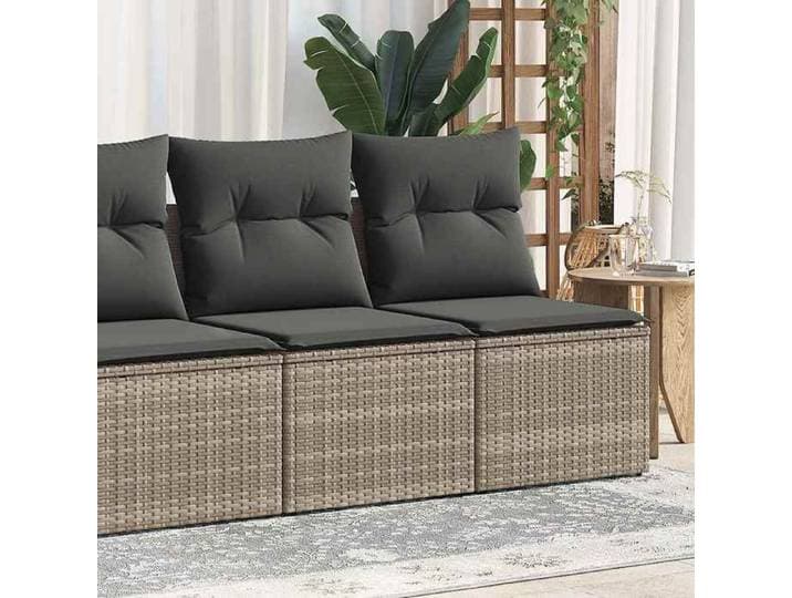 Salon de jardin 2 pcs avec coussins gris résine tressée acacia 3325246