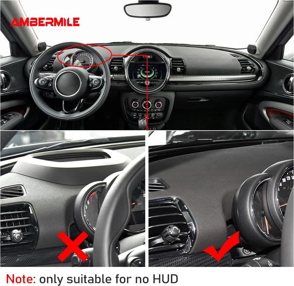 NONE AMBERMILE Flannel for Mini Cooper Clubman F54 F55 F56 F60 Accessories Car Anti Slip Mat Dashboard Mat Pad Dashmat Carpet Cover