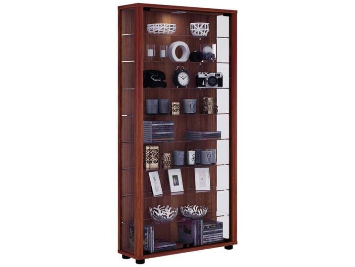 Mid.you Vitrine, Nussbaumfarben, Kunststoff, 8 Fächer, F, 59x113x18 cm, stehend, Beleuchtung, Esszimmer, Vitrinen, Vitrinenschränke