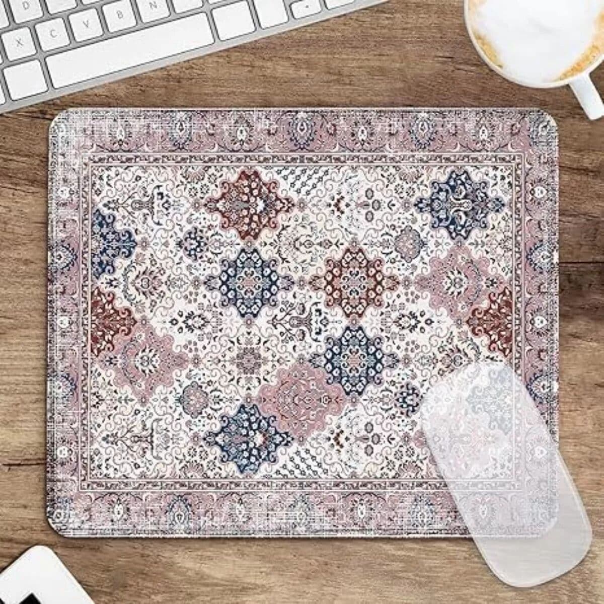 INF Tapis de Souris Style Perse (210x260x3mm) – Bord Verrouillé, Base en Caoutchouc Antidérapante, Compatible avec Huawei,