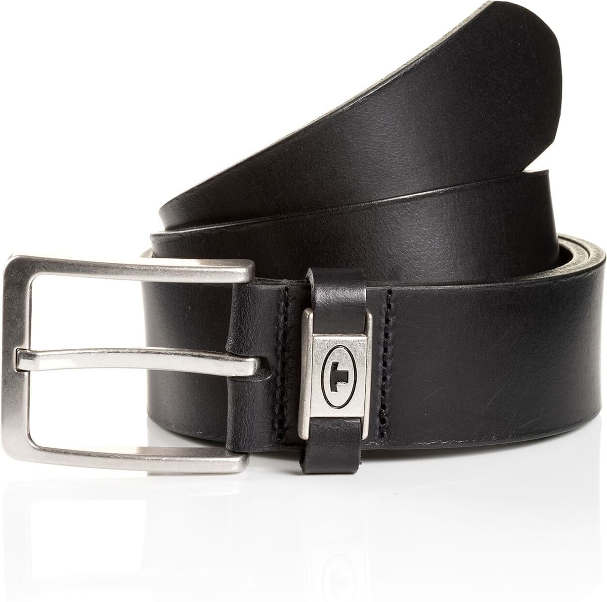 Ledergürtel TOM TAILOR "TTCOREY", Herren, Gr. 115, schwarz, Rindsleder, Gürtel Ledergürtel, 4 cm breiter Herrengürtel, ideal zu Jeans und Chino, bis Gr. 120