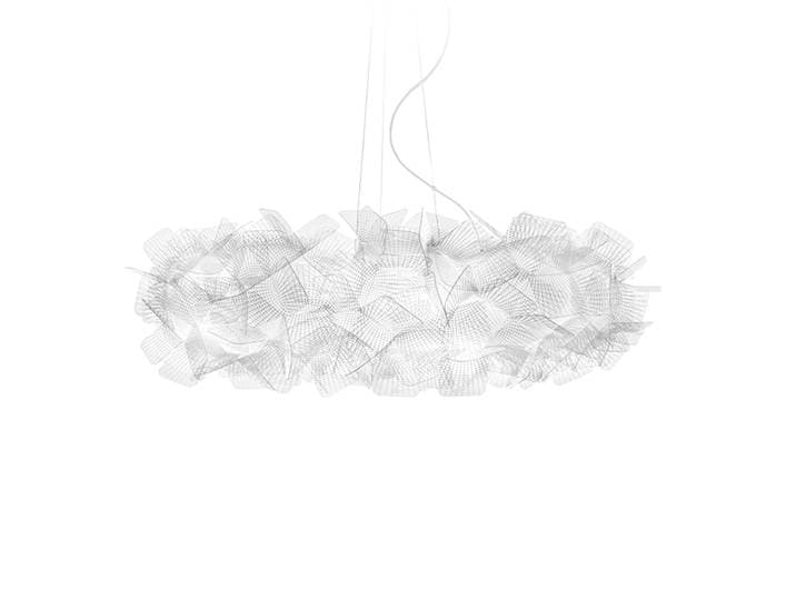 SLAMP lampe à suspension CLIZIA LARGE PIXEL (Câble transparent - Cristalflex®)