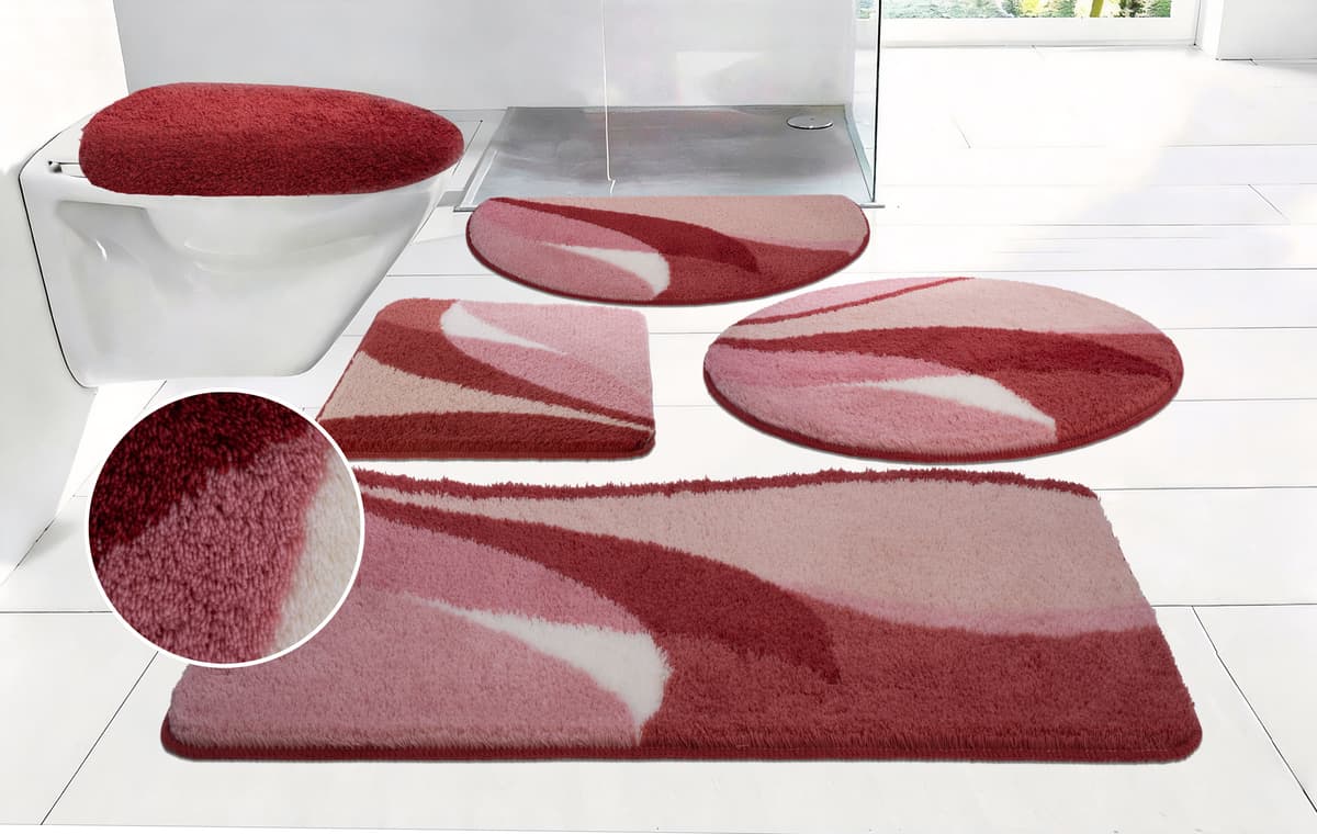 Badematte OTTO HOME "Magnus, Badvorleger, Badezimmer Teppich", rosa (blush), H:20mm, Polyacryl, Badematten, Badematte, mehrfarbig, Badteppich, Badematten auch als 2 teiliges Set & rund