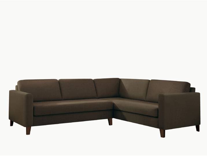 5-Sitzer Ecksofa Linea Nova - 3-Sitzer links mit 2,5-Sitzer rechts - Hot Madison - braun - Hohe Armlehne, klappbar - Bügelfuß