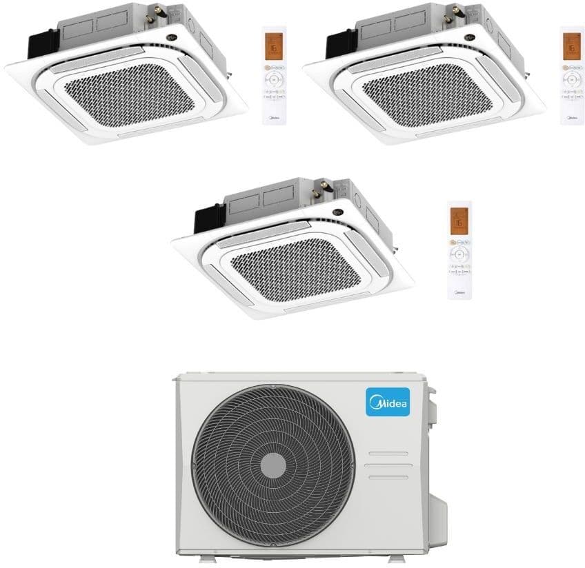 Midea Climatizzatore a Cassetta 4 Vie Trial Split MCA4U 9+9+18 con M5OE-42HFN8-Q Inverter R 32 Wi-Fi Optional Classe A++