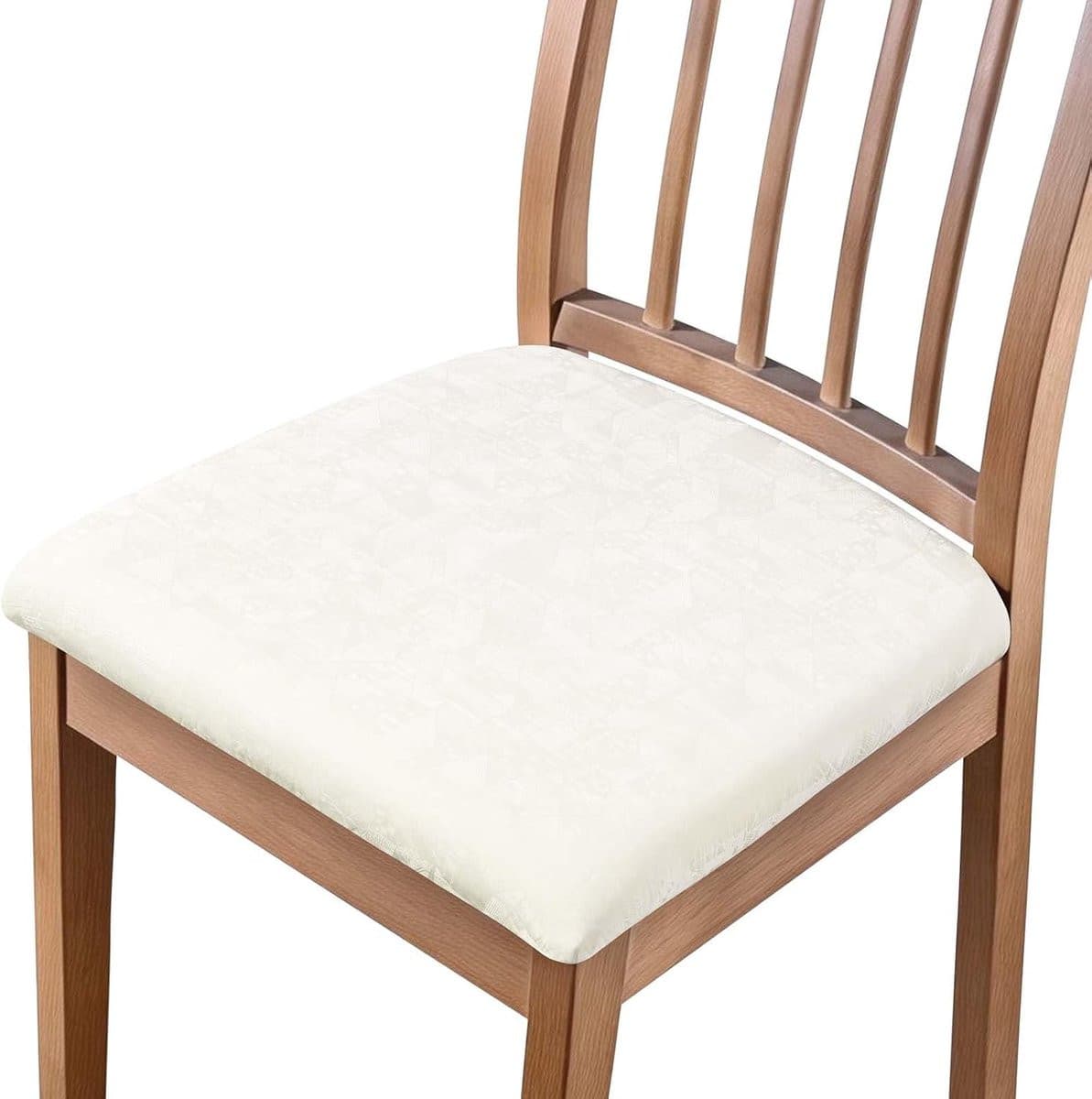 Set van 4 SnelShoppen Stoelhoezen voor Eetkamerstoelen - Stretch PU Leer - Verwijderbare Zitting - Beige