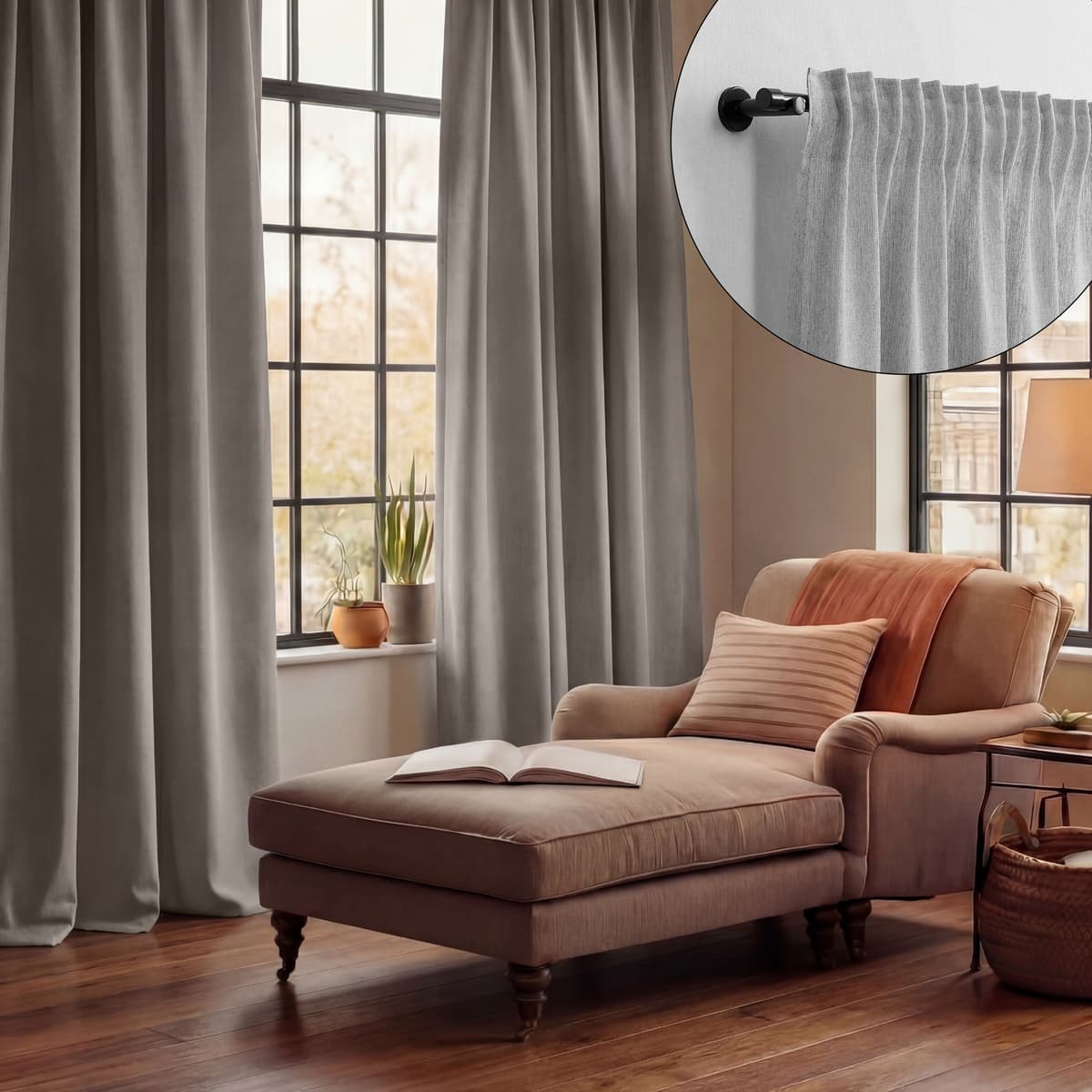 Neutex For You! Vorhang NEUTEX FOR YOU "SALITOS-NXFR", grau (helltaupe), B:300cm H:245cm, Obermaterial: 100% Polyester, Gardinen, Vorhang, Schwer entflammbar gemäss DIN 4102 Teil 1, Baustoffklasse B1 helltaupe 245cm, Multifunktionsband, 300cm