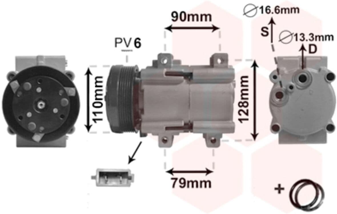 Airco-compressor VAN WEZEL 1800K284