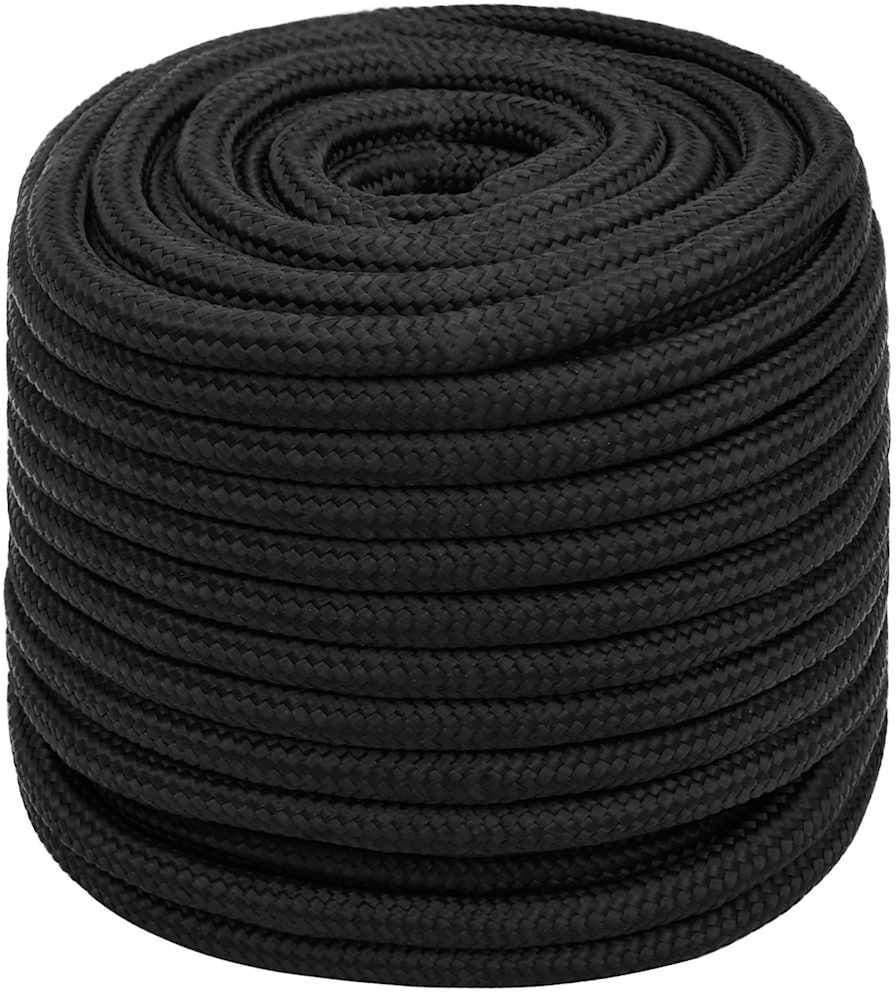 vidaXL Corde de bateau Noir complet 16 mm 100 m Polypropylène
