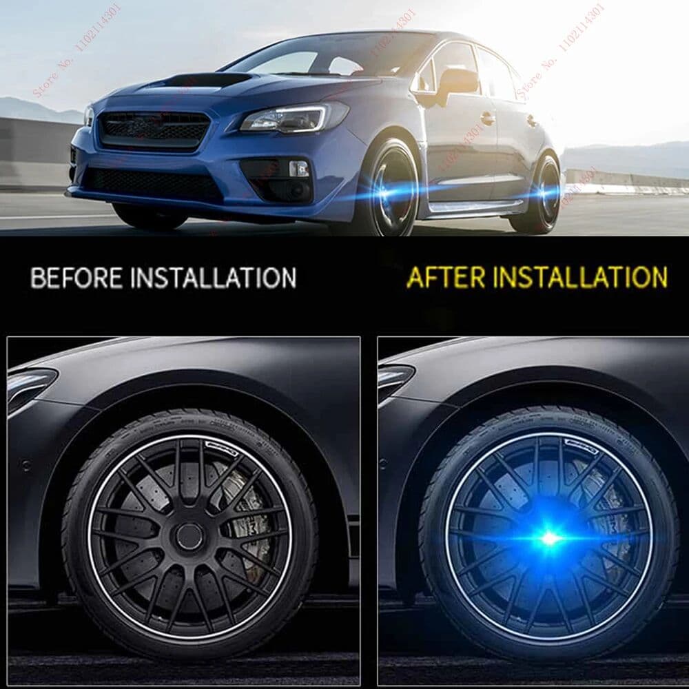 wzjoo Hub Light Car Floating Illumination Wheel Caps LED Light Center Cover for Honda Toyota Hyundai Mercedes Benz, BMW, Skoda Mazda