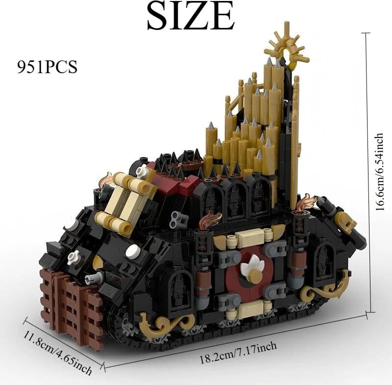 NONE 951PCS Demonic Hunter Vehicle Building Kit - MOC-Compatible Sci-Fi Tank Model for Adult Collectors, Futuristic DIY Project