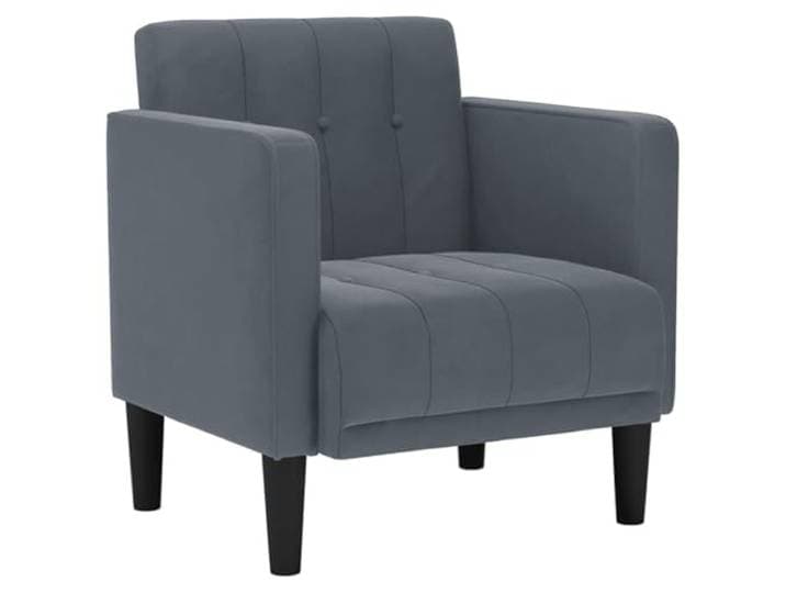 HAQWRDQSG Polstersessel mit Armlehnen Samt Sessel Dunkelgrau 53 cm Bequemer Fernsehsessel aus weichem Samtstoff mit Sperrholz-Armlehnen für Wohnzimmer, Schlafzimmer und Empfangsbereich.