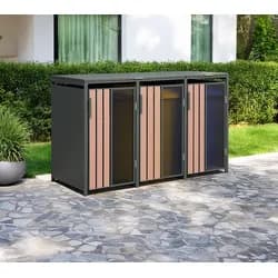 Westmann Status 3 | Metall Mülltonnenbox 3er | 3x240 L | Anthrazit - Anthrazit