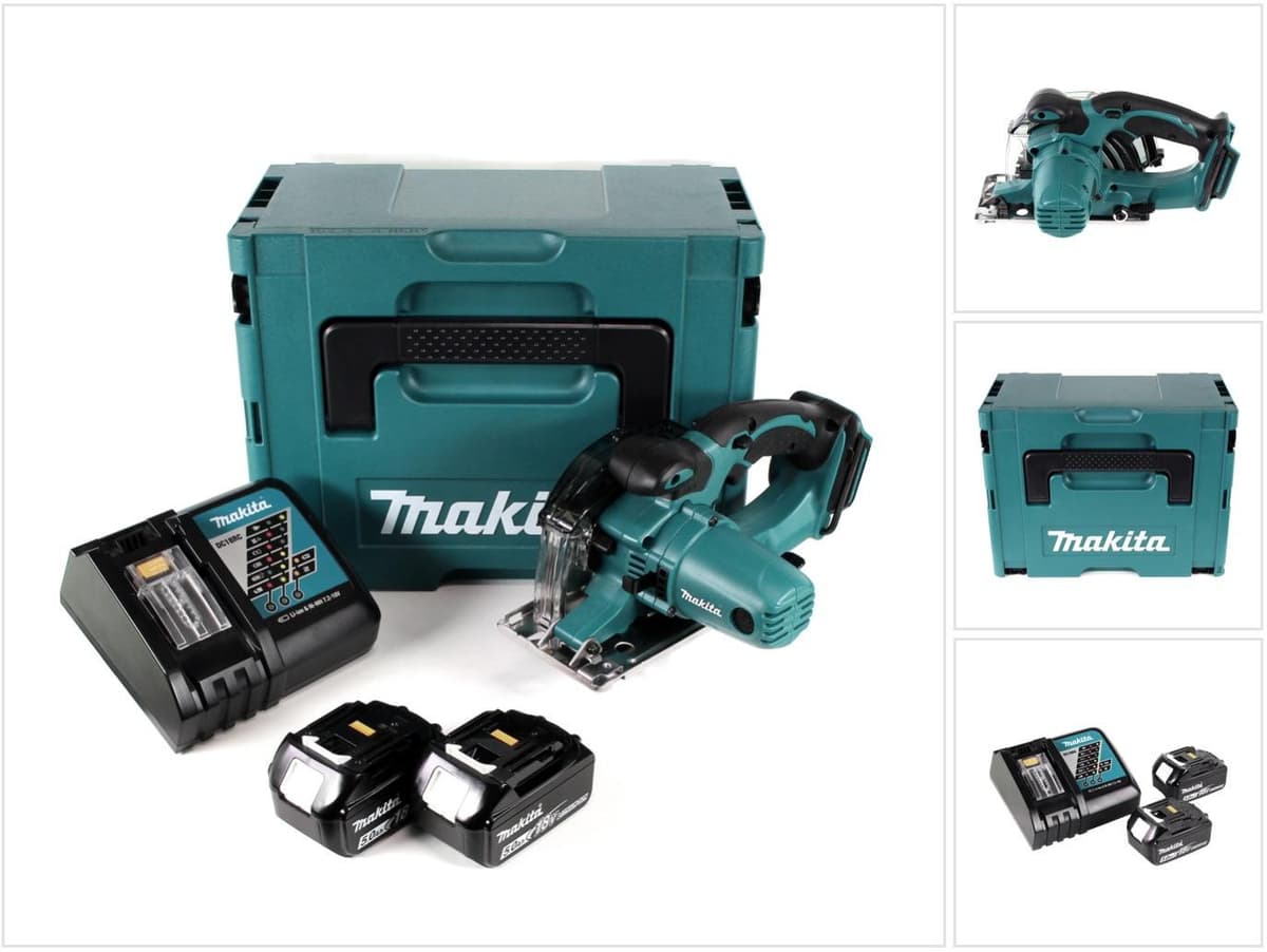 Makita DCS552RTJ Circulaire zaag voor metaal met 2x5Ah 18V LXT accu en MAKPAC, diameter 136 mm