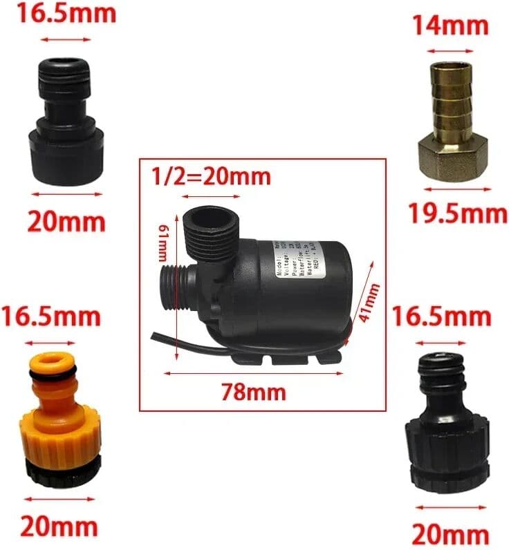 NONE Water Pump DC 24V 12V High Pressure Ultra Quiet Solar Lift 5M 800L/H Brushless Motor Submersible Water Pumps Quick Break Joint